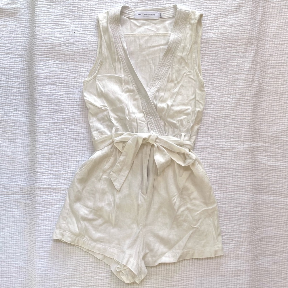 Linen White Romper